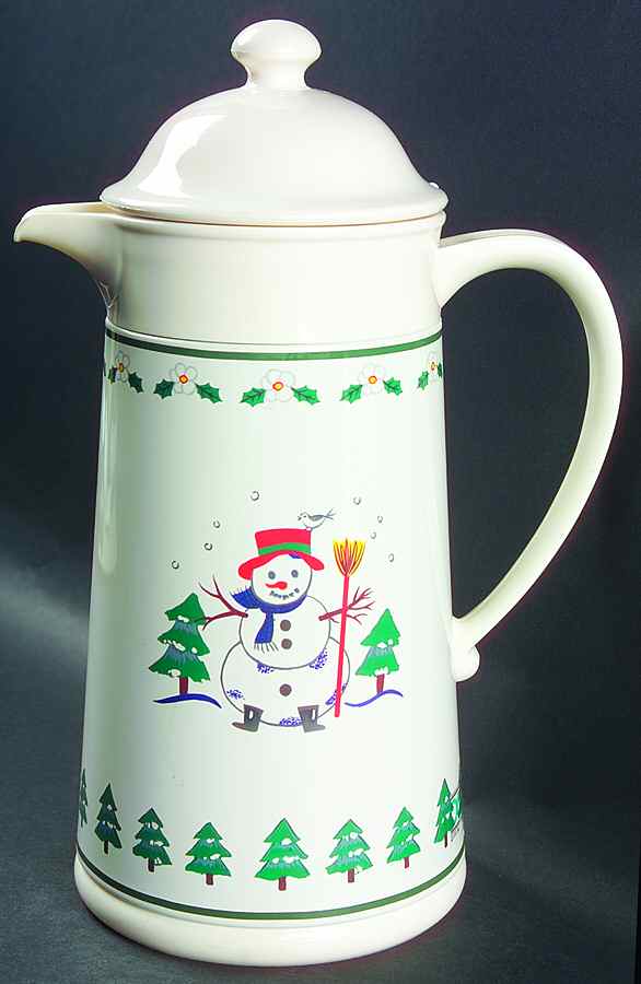 Snow Village Plastic Thermos/Carafe & Lid by Pfaltzgraff-1