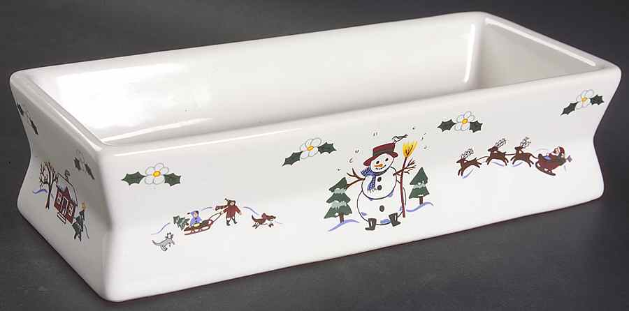 Snow Village Brick Candleholder, No Candle by Pfaltzgraff-1