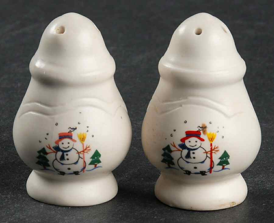 Snow Village Individual Salt & Pepper Set by Pfaltzgraff-1