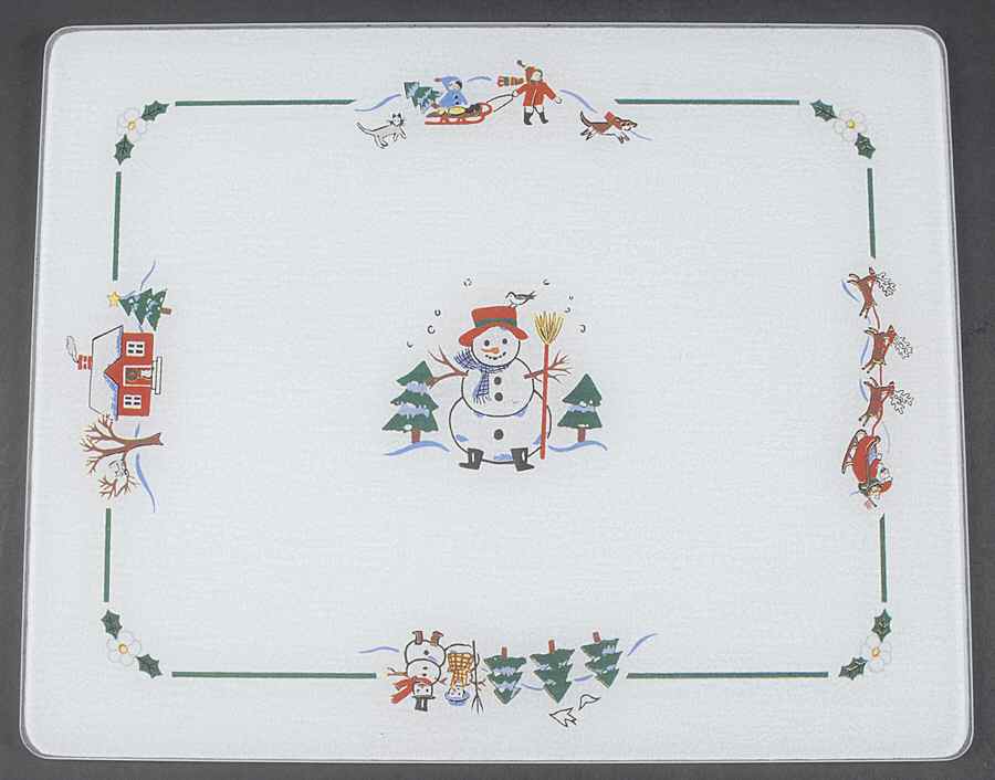 Snow Village Rectangular Glassware Cutting Board by Pfaltzgraff-1