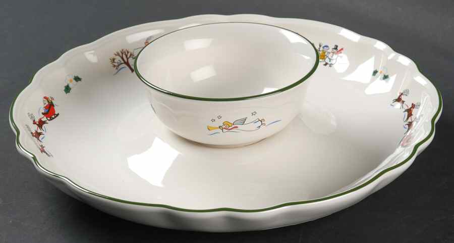 Snow Village (2 Piece) Chip & Dip Set by Pfaltzgraff-1