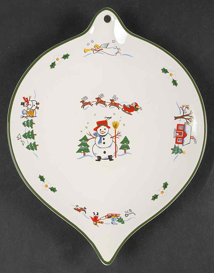 Snow Village Ornament Shape Cookie Plate by Pfaltzgraff-1