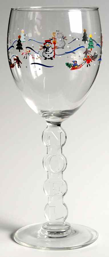 Snow Village 12 Oz Glassware Goblet,Noel Stem by Pfaltzgraff-1