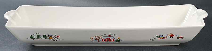 Snow Village 16" Bread Basket by Pfaltzgraff-1