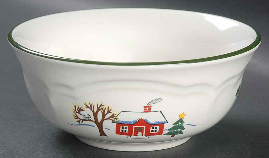Snow Village Dip Bowl for Chip & Dip Set by Pfaltzgraff-1