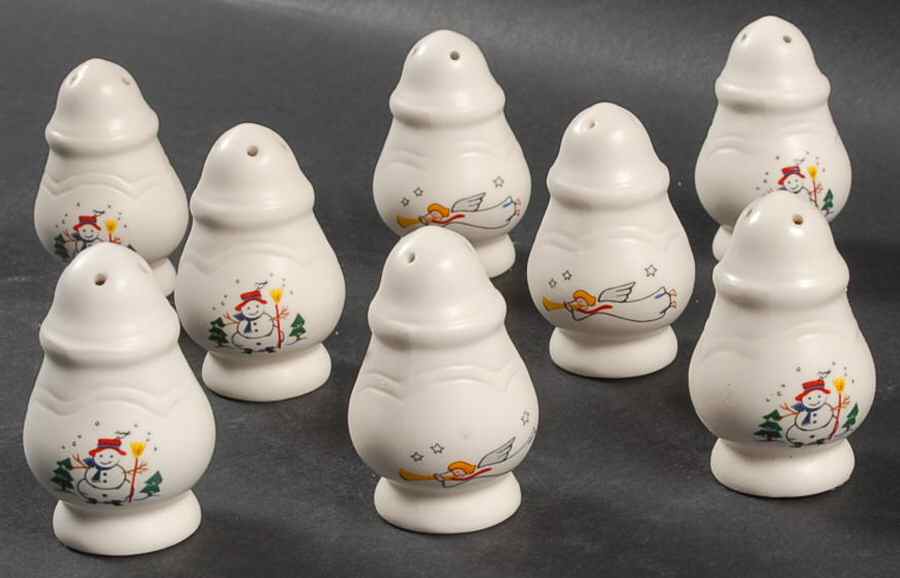 Snow Village Individual Salt & Pepper Set - Set of 4 by Pfaltzgraff-1