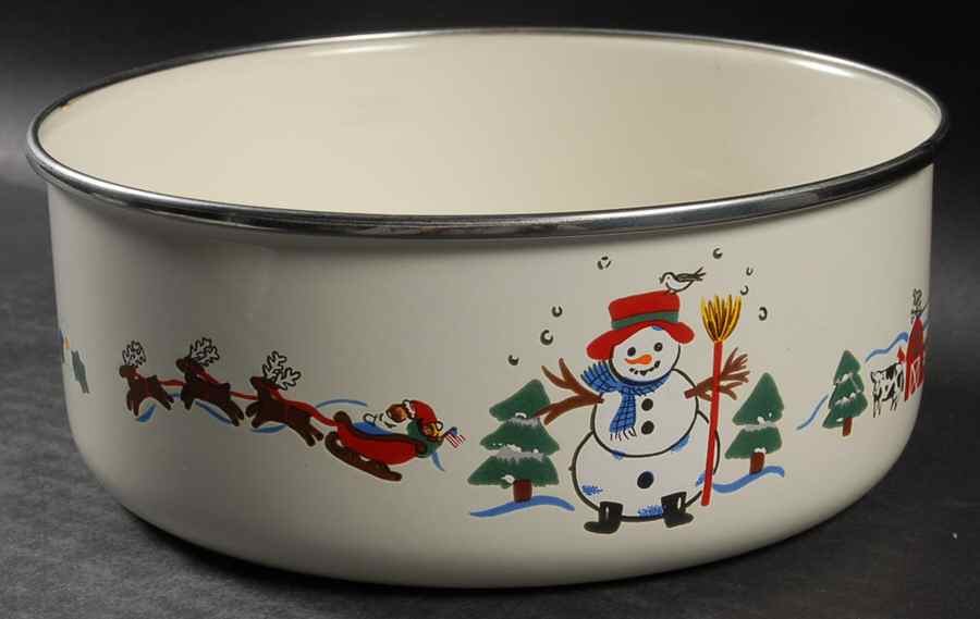 Snow Village 7 1/4" Metal Bowl by Pfaltzgraff-1