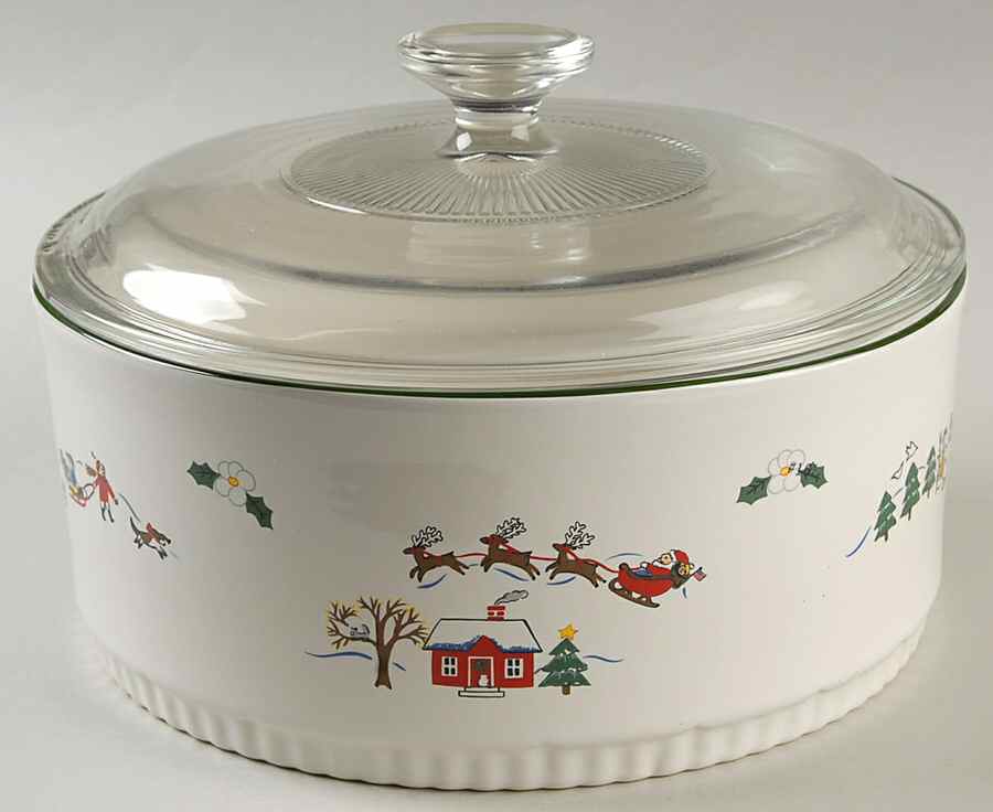 Snow Village 2.5 Quart Round Covered Baker by Pfaltzgraff-1