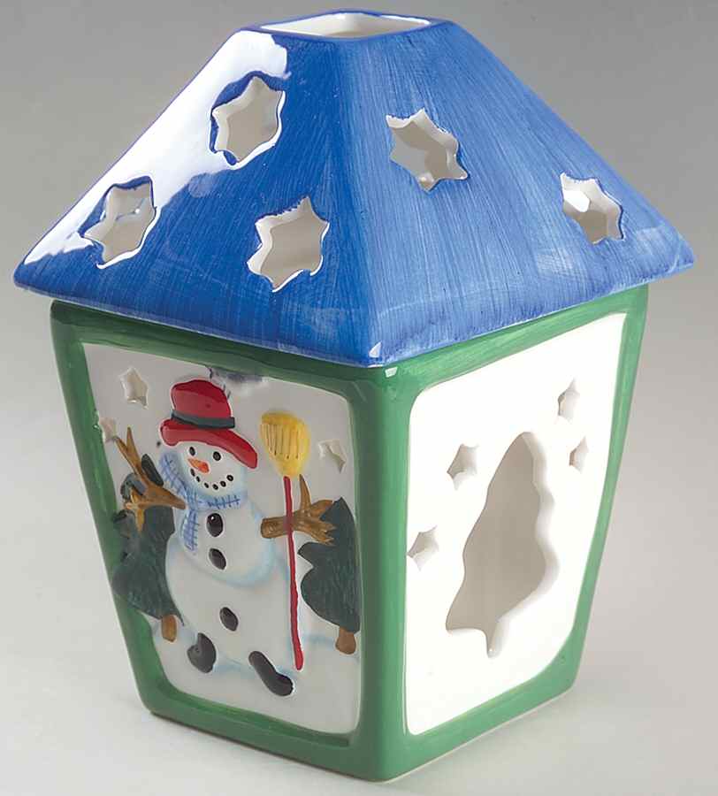 Snow Village 2 Piece Lantern Luminary by Pfaltzgraff-1