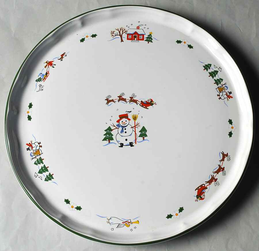 Snow Village 12" Round Platter by Pfaltzgraff-1