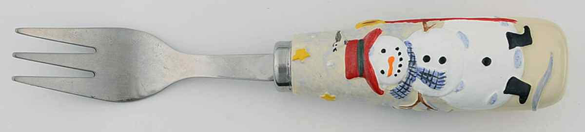 Snow Village Hors d"Oeuvre Fork by Pfaltzgraff-1