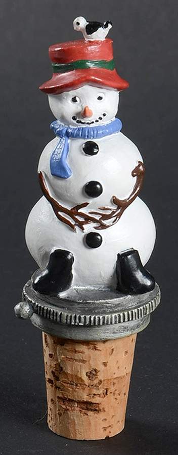 Snow Village Wine Bottle Stopper by Pfaltzgraff-1