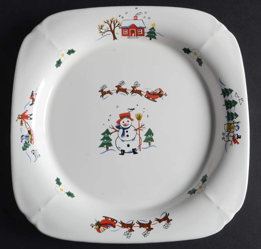 Snow Village Individual Square Server by Pfaltzgraff-1