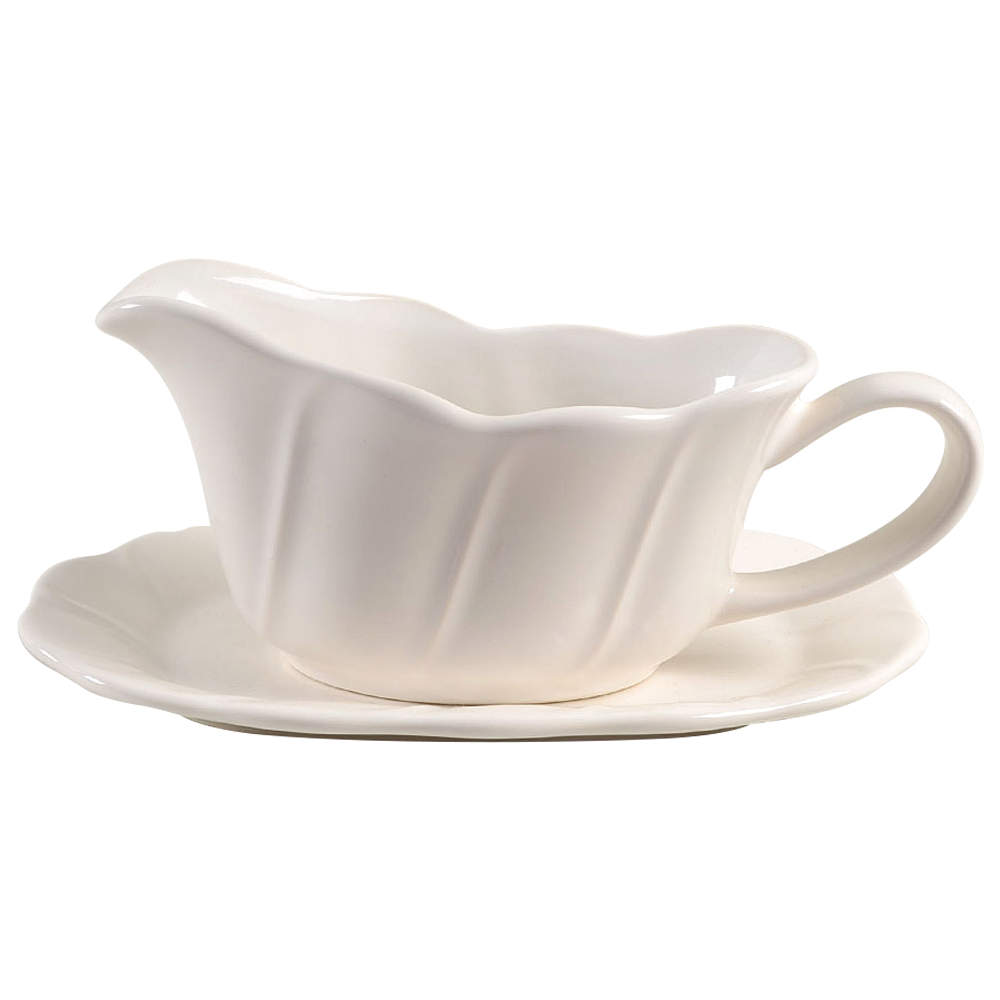 Stratus Gravy Boat & Underplate (Relish/Butter) by Pfaltzgraff-1