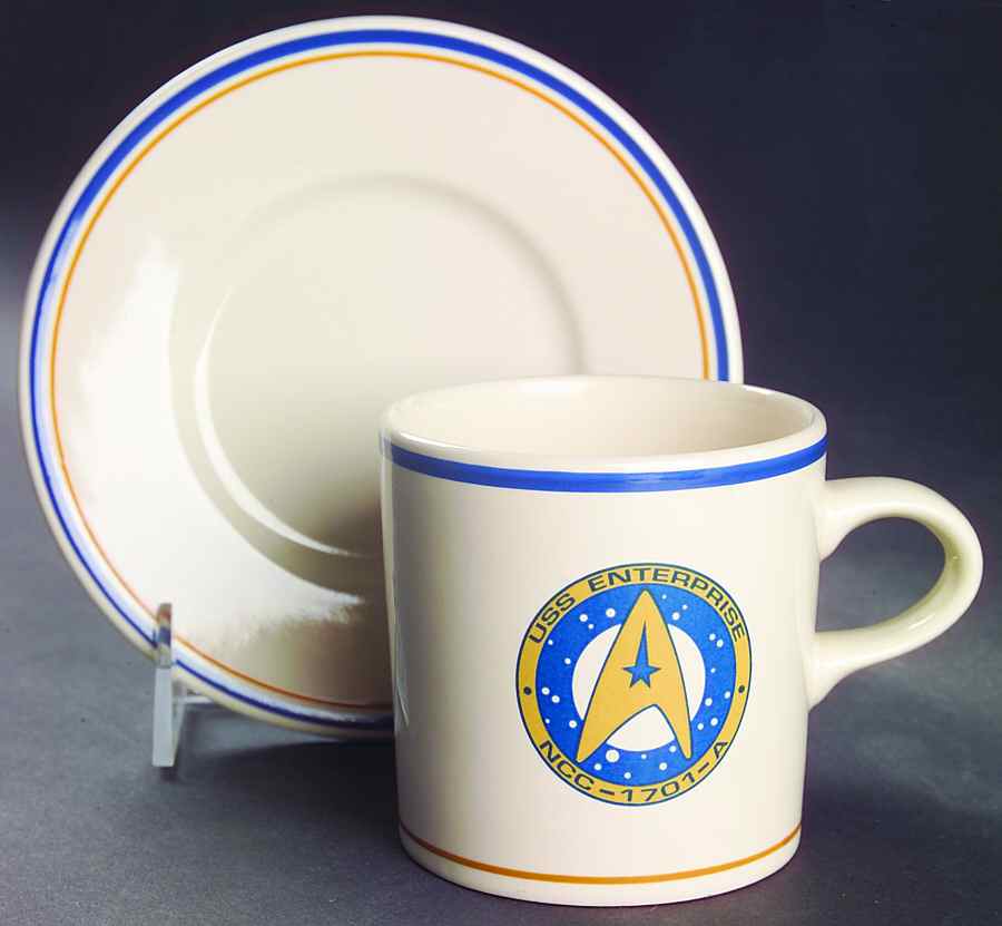 Star Trek (Stoneware) Flat Cup & Saucer Set by Pfaltzgraff-1
