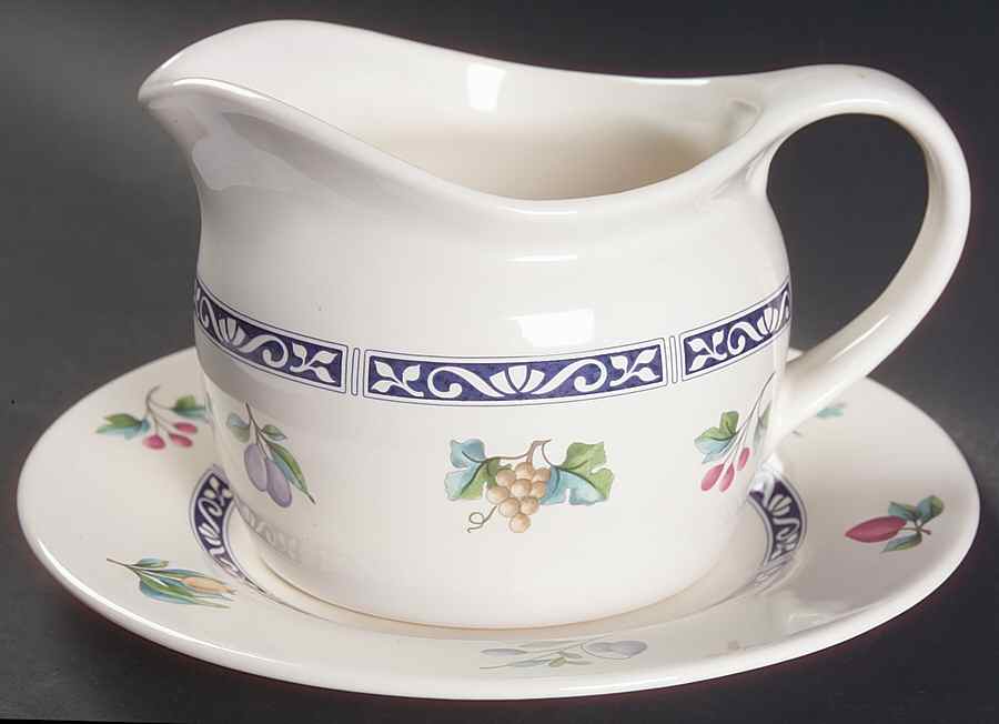 Sunbury Grove Round Gravy Boat & Underplate (Salad Plate) by Pfaltzgraff-1