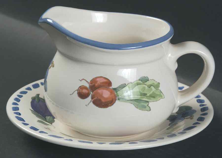 Summer Garden Gravy Boat & Underplate by Pfaltzgraff-1