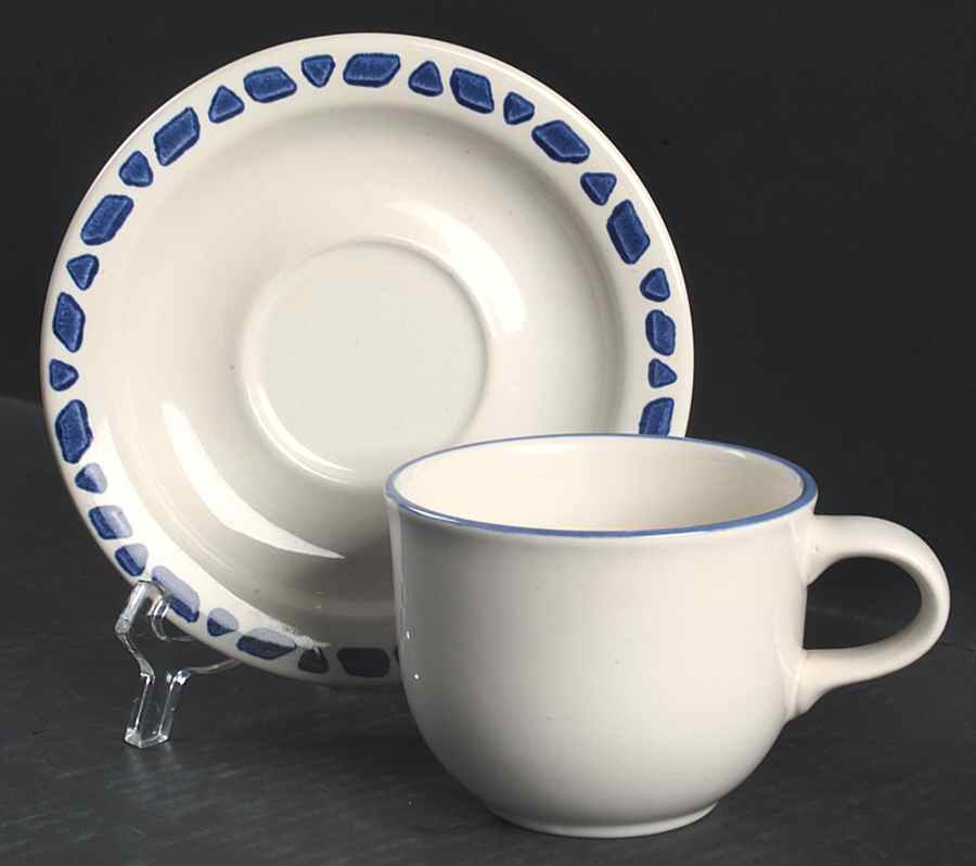 Summer Garden Flat Cup & Saucer Set by Pfaltzgraff-1