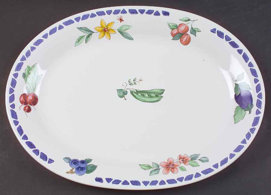 Summer Garden 14" Oval Serving Platter by Pfaltzgraff-1