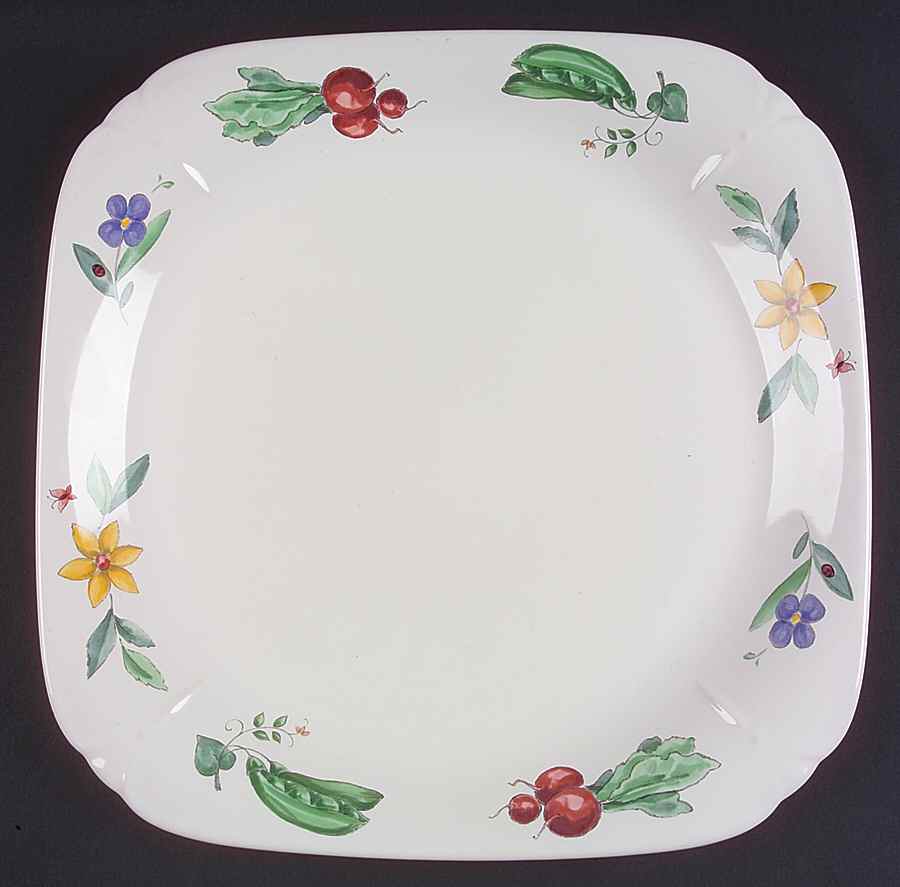 Summer Garden 12" Square Serving Platter by Pfaltzgraff-1