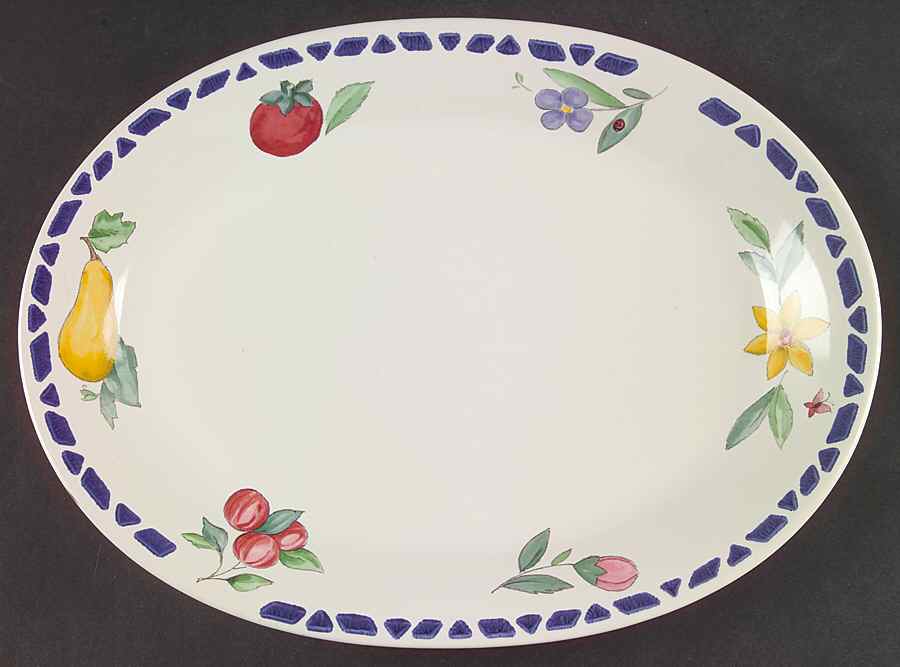 Summer Garden 12" Oval Serving Platter by Pfaltzgraff-1