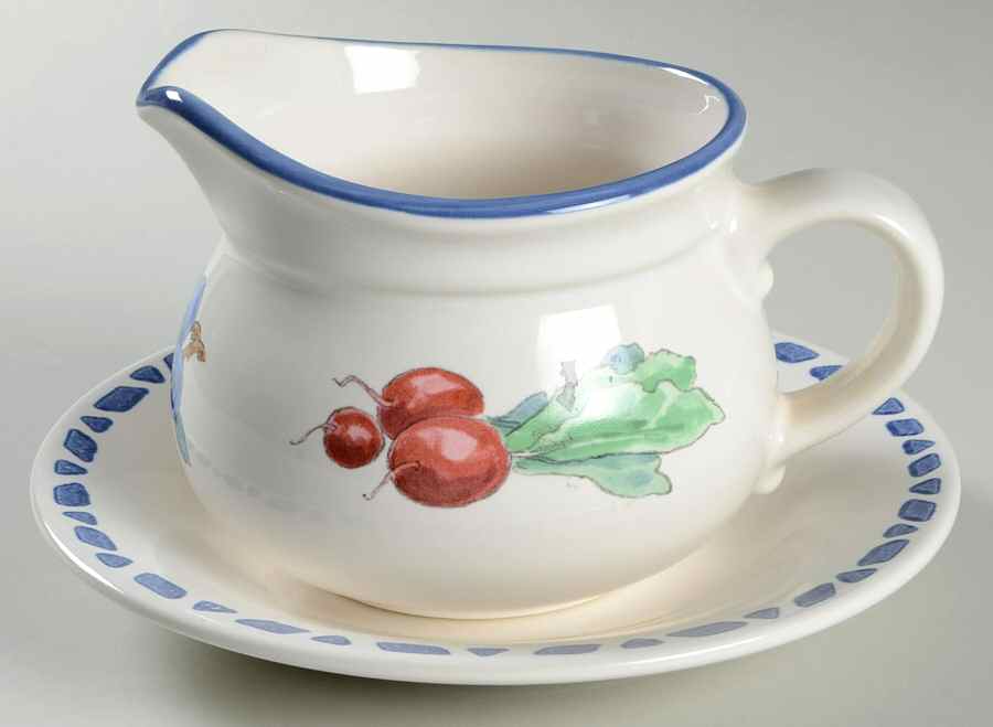 Summer Garden Gravy Boat & Underplate by Pfaltzgraff-1