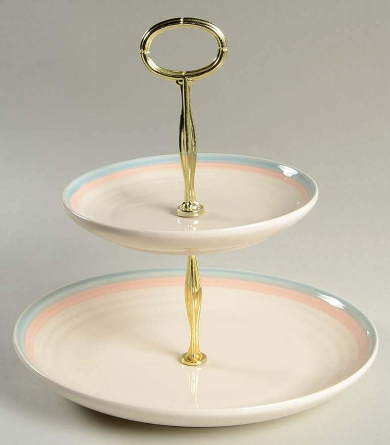 Sunrise 2 Tiered Serving Tray (Dinner & Salad Plate) by Pfaltzgraff-1