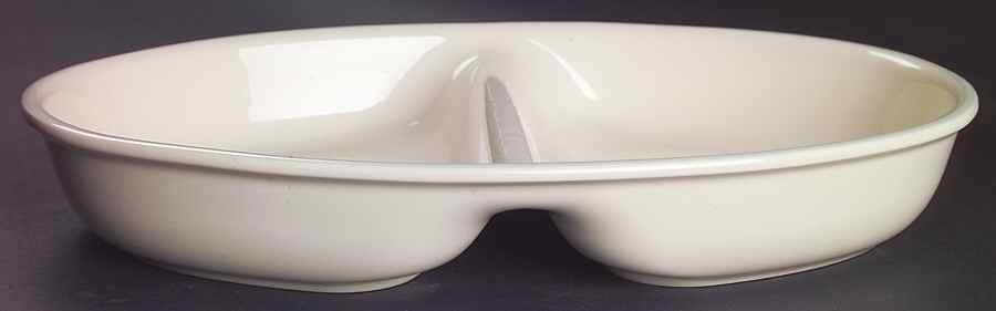 Sunrise 12" Oval Divided Vegetable Bowl by Pfaltzgraff-1