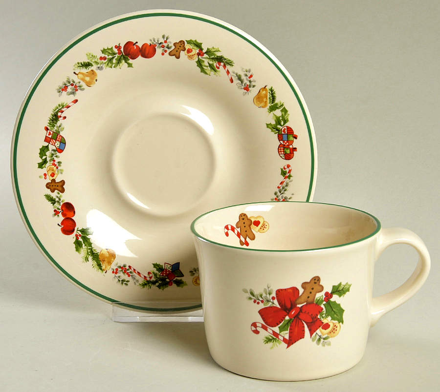 Sugar Plum Flat Cup & Saucer Set by Pfaltzgraff-1