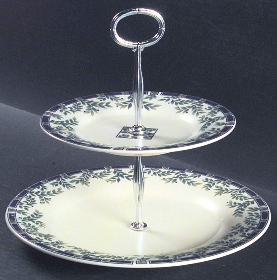 Sylvan Court 6 5/8"-10"  2 Tiered Serving Tray (Dp, Sp) HC by Pfaltzgraff-1