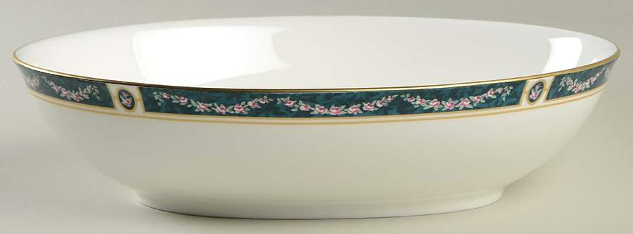 Teal Garland 10" Oval Vegetable Bowl by Pfaltzgraff-1