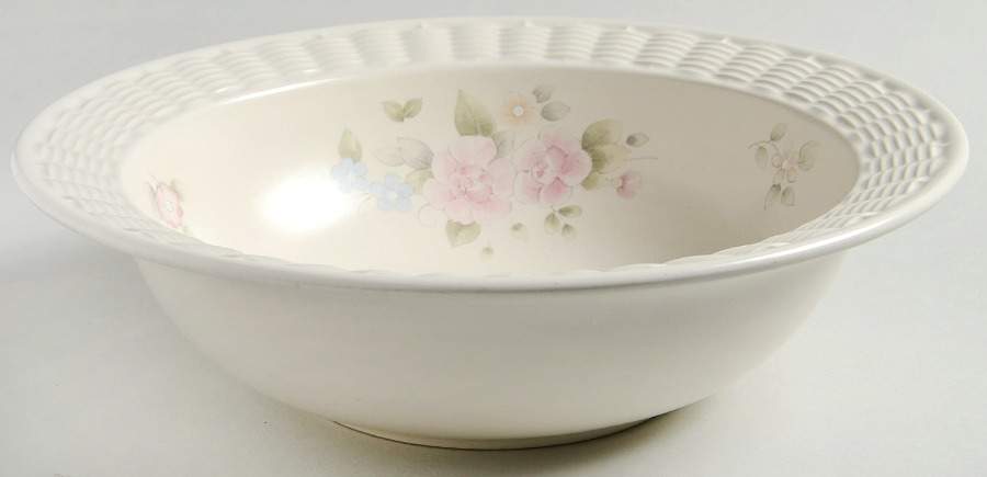 Tea Rose 11"  Wicker Bowl by Pfaltzgraff-1
