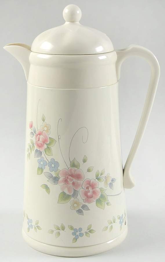 Tea Rose Plastic Thermos/Carafe & Lid by Pfaltzgraff-1