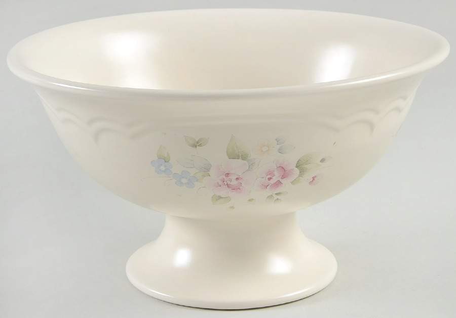 Tea Rose Pedestal Bowl by Pfaltzgraff-1