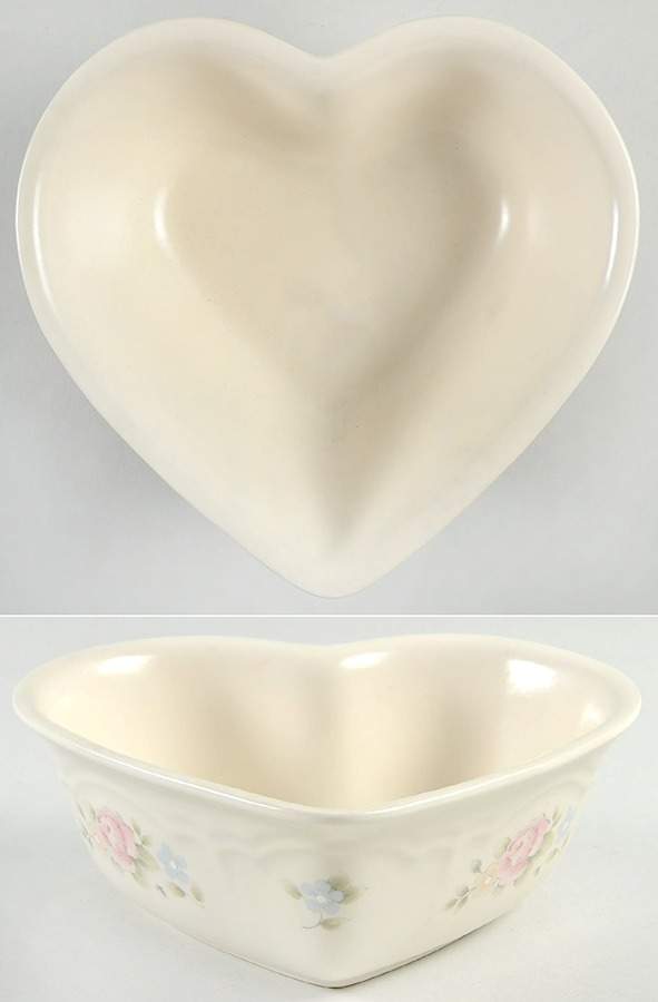 Tea Rose 8" Heart Shaped Bowl by Pfaltzgraff-1