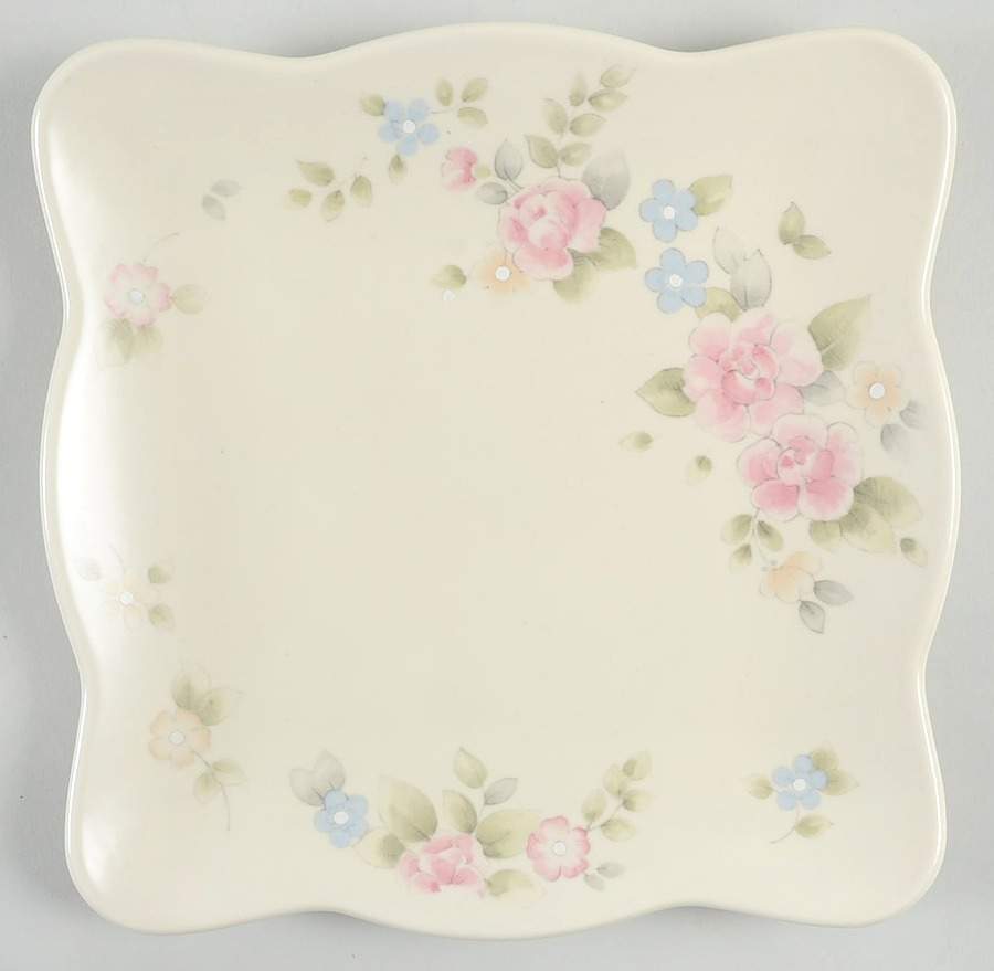 Tea Rose 8" Square Buffet Plate by Pfaltzgraff-1
