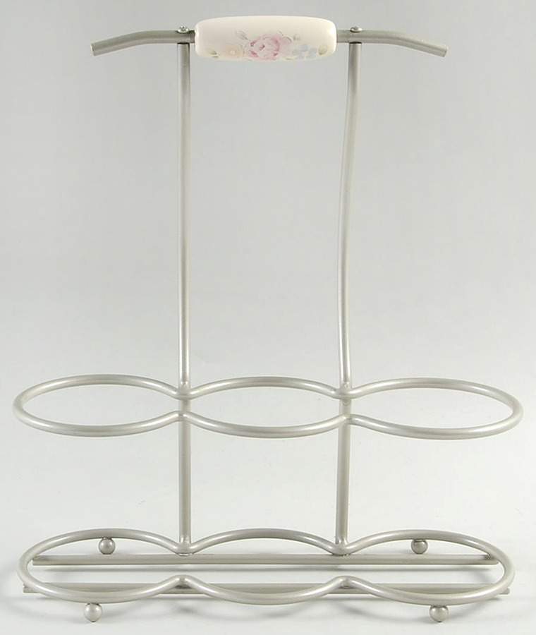 Tea Rose Flatware Caddy-3 Holder/Metal Caddy Only by Pfaltzgraff-1