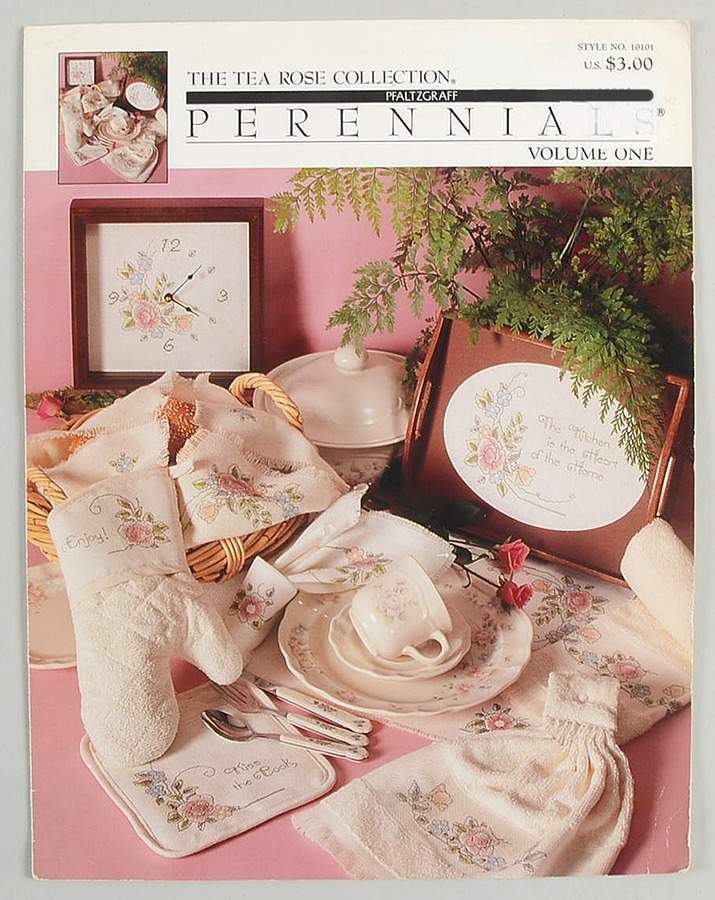 Tea Rose Cross Stitch Book by Pfaltzgraff-1