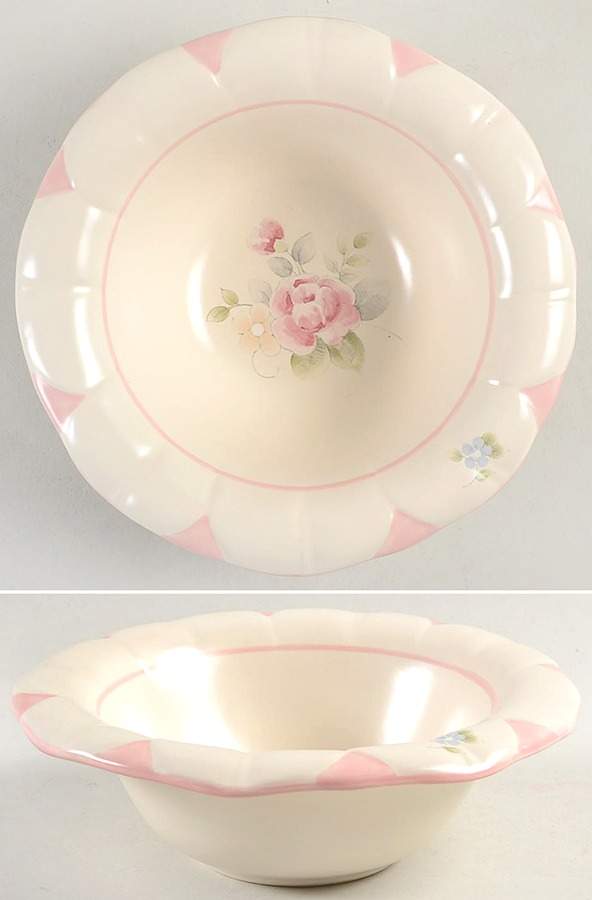 Tea Rose Flower Shape Soup/Cereal Bowl by Pfaltzgraff-1