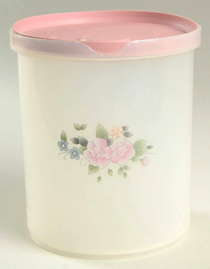 Tea Rose 7" Plastic Storage Jar & Lid by Pfaltzgraff-1