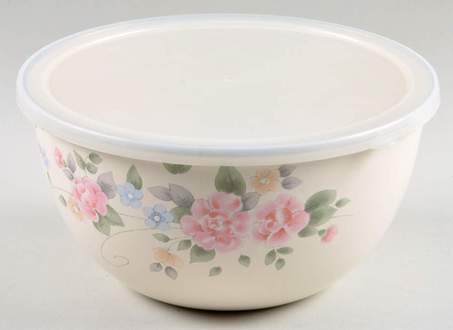 Tea Rose 8" Plastic Lid for Metal Mixing Bowl by Pfaltzgraff-1