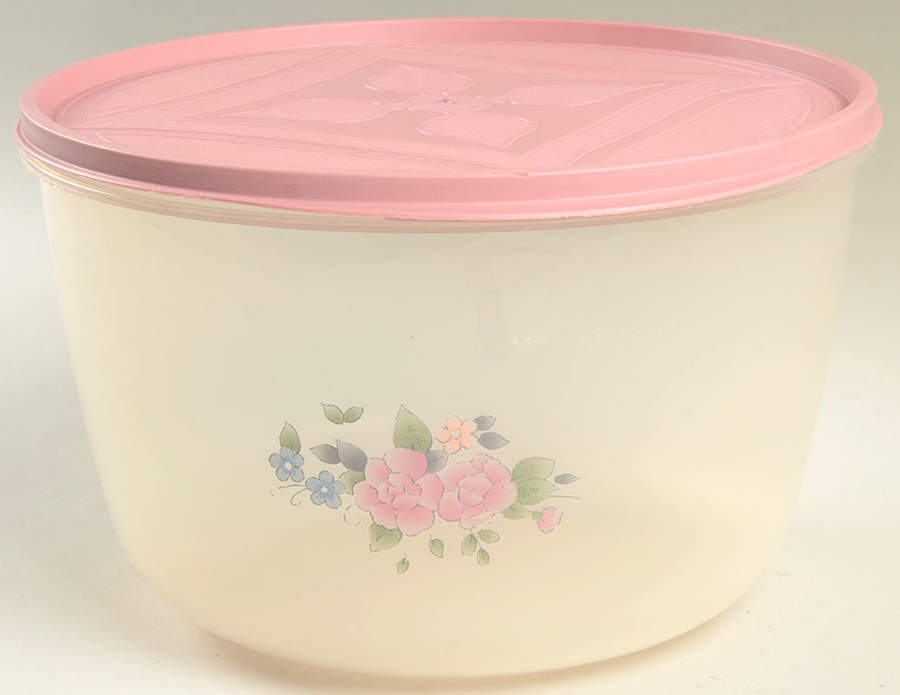 Tea Rose 9" Plastic Nested Storage Bowl & Lid by Pfaltzgraff-1