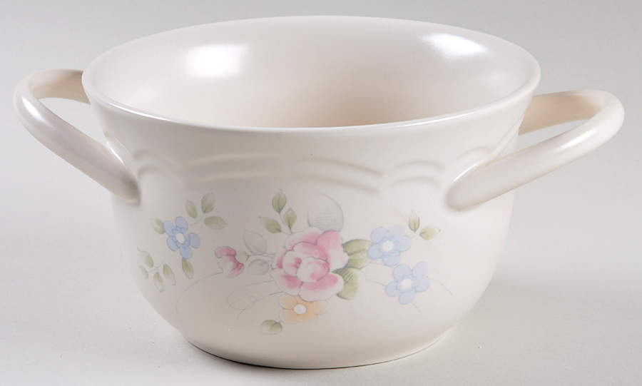 Tea Rose Individual Handled Soup Bowl by Pfaltzgraff-1