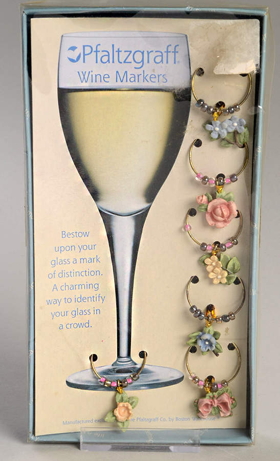 Tea Rose (Box Set of 6) Wine Marker/Charm by Pfaltzgraff-1