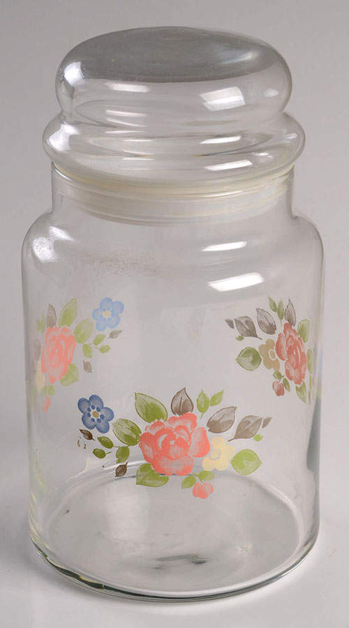 Tea Rose 7" Glassware Candy Jar & Lid by Pfaltzgraff-1