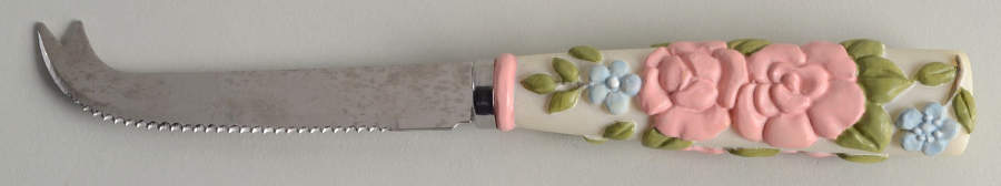 Tea Rose Cheese Knife with Stainless Blade by Pfaltzgraff-1