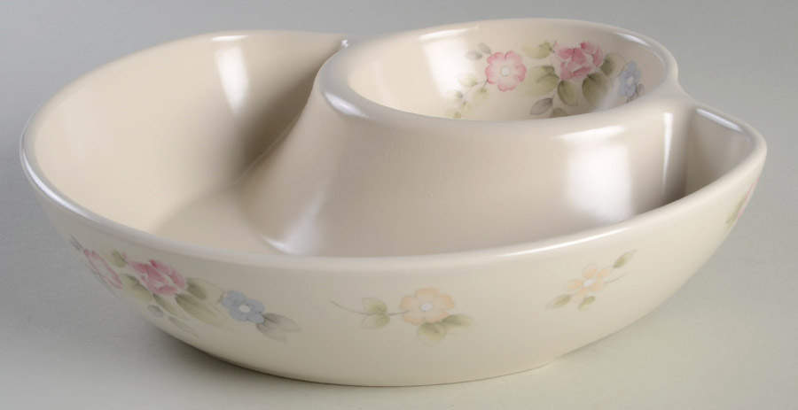 Tea Rose 1 Piece Chip & Dip by Pfaltzgraff-1