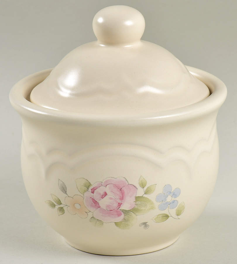 Tea Rose Sugar Bowl & Lid by Pfaltzgraff-1