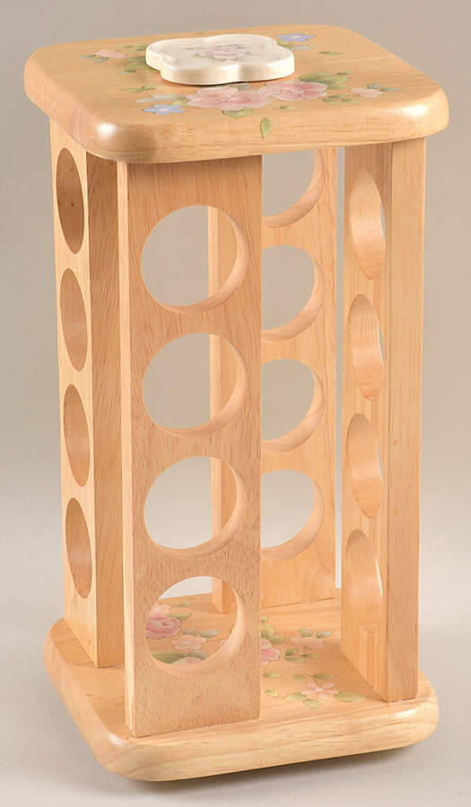Tea Rose Wood Rack Spice/Lazy Susan for 17 Pc Set by Pfaltzgraff-1