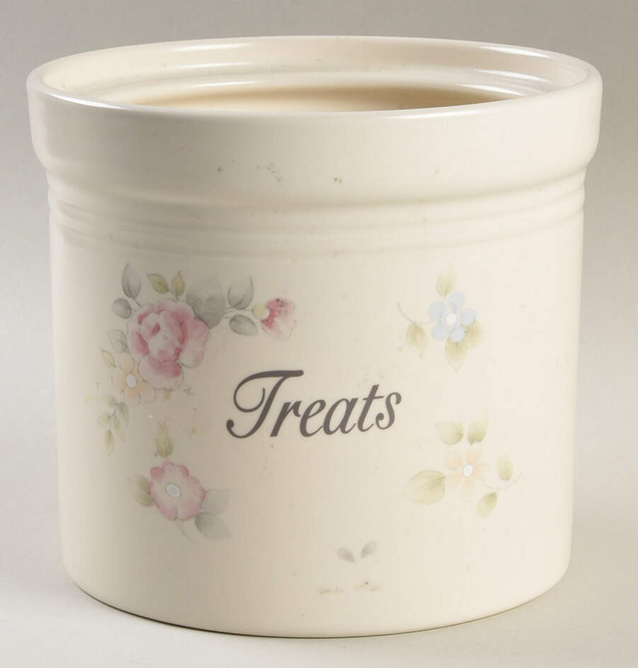 Tea Rose Treat Jar No Lid by Pfaltzgraff-1